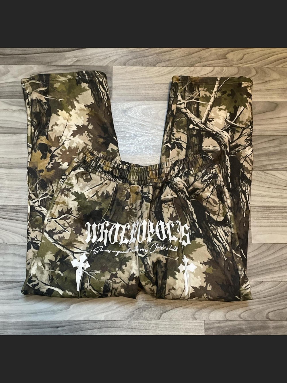 Camo Graphic Sweatpants with White Logo